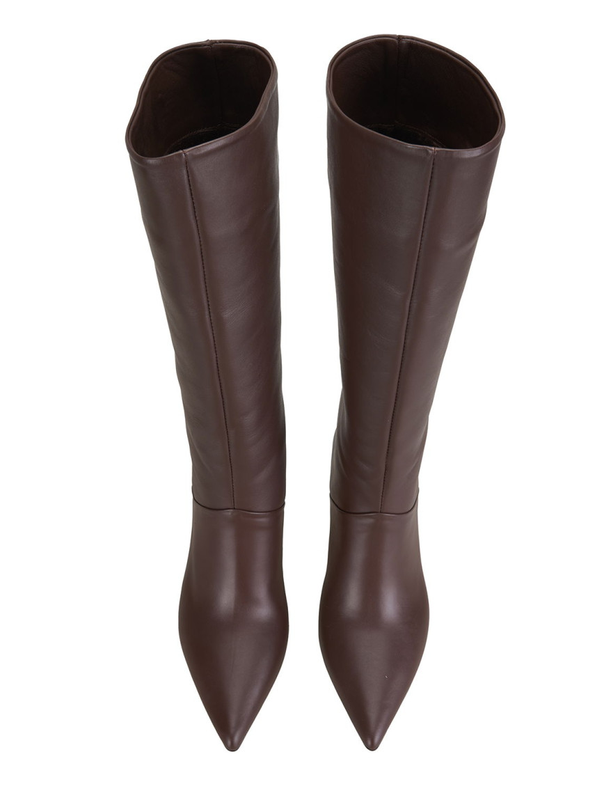 Kadın Kahve Topuklu Deri Çizme Kadın Kahve Topuklu Deri Çizme