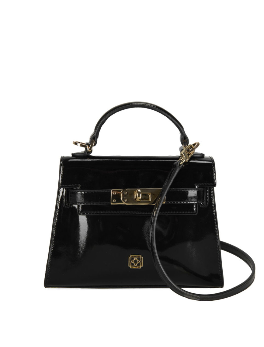 Rebeni Siyah Kadın Rugan El Çantası Rebeni Siyah Kadın Rugan El Çantası