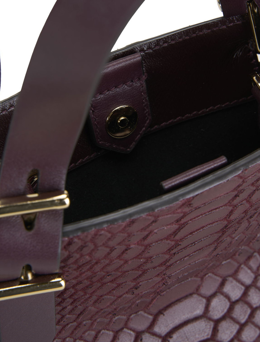 Seven Small Bordo Kadın Yılan Derisi Omuz Çantası Seven Small Bordo Kadın Yılan Derisi Omuz Çantası