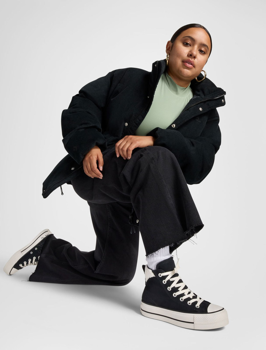 Converse Chuck Taylor All Star Puff Lift Kadın Siyah Süet Sneaker Converse Chuck Taylor All Star Puff Lift Kadın Siyah Süet Sneaker