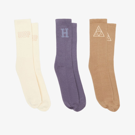HUF Core Erkek 3lü Krem/Mor/Kahverengi Çorap HUF Core Erkek 3lü Krem/Mor/Kahverengi Çorap
