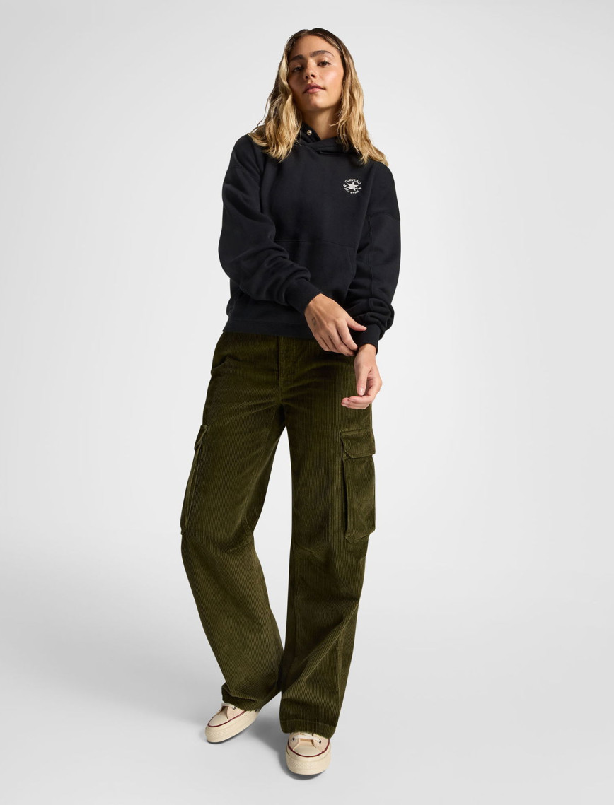 Converse Kadın Oversize Fit Siyah Hoodie Converse Kadın Oversize Fit Siyah Hoodie