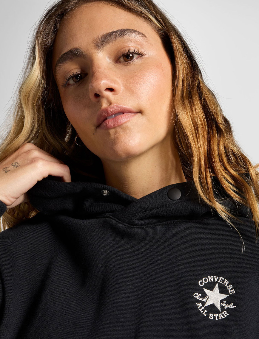 Converse Kadın Oversize Fit Siyah Hoodie Converse Kadın Oversize Fit Siyah Hoodie