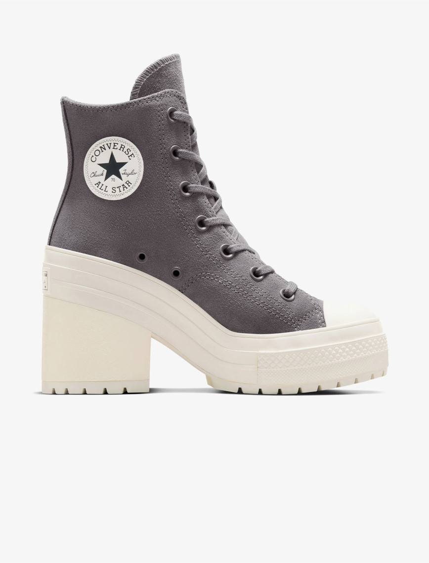 Converse Chuck 70 De Luxe Heel Unisex Gri Deri Platform Sneaker Converse Chuck 70 De Luxe Heel Unisex Gri Deri Platform Sneaker