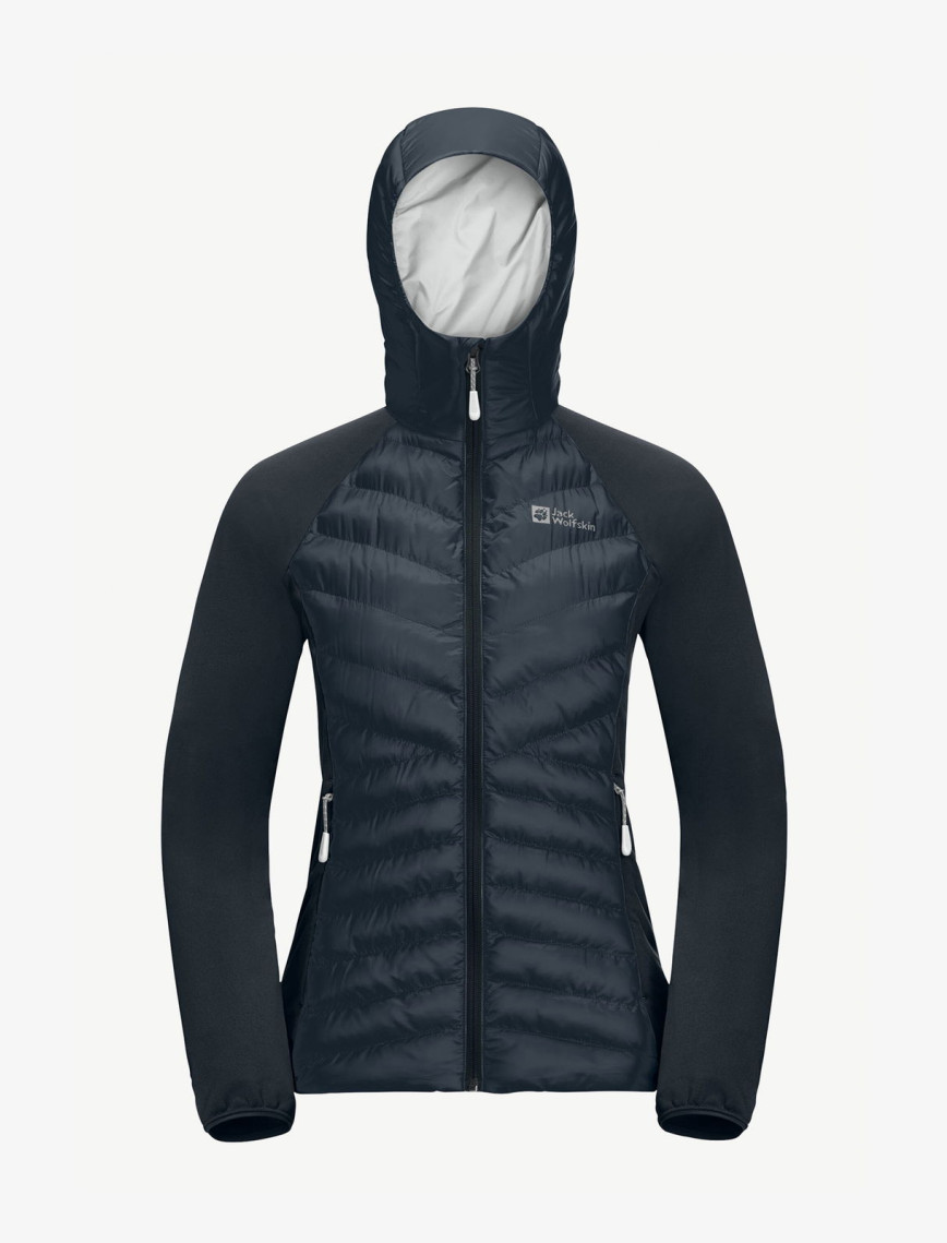 Jack Wolfskin Routeburn Hybird Kadın Siyah Mont Jack Wolfskin Routeburn Hybird Kadın Siyah Mont