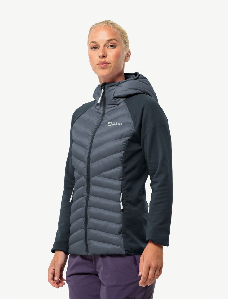 Jack Wolfskin Routeburn Hybird Kadın Siyah Mont Jack Wolfskin Routeburn Hybird Kadın Siyah Mont