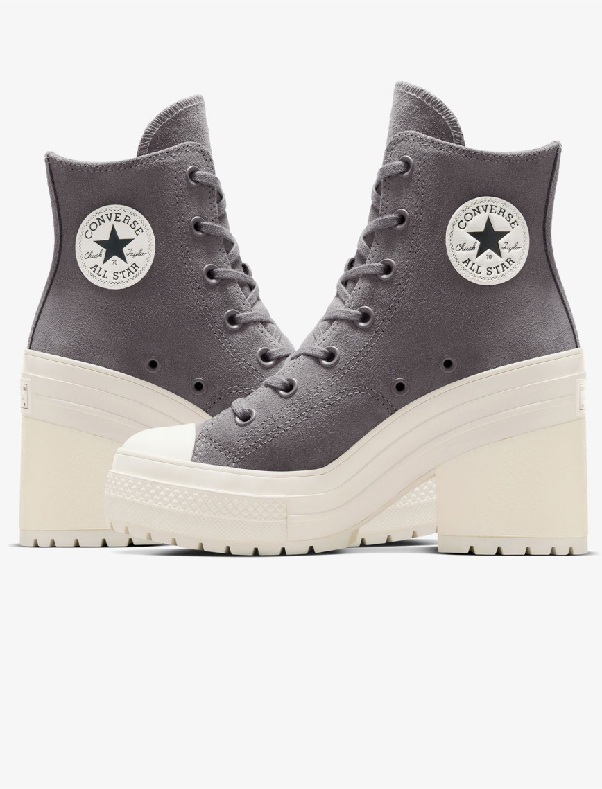 Converse Chuck 70 De Luxe Heel Unisex Gri Deri Platform Sneaker Converse Chuck 70 De Luxe Heel Unisex Gri Deri Platform Sneaker