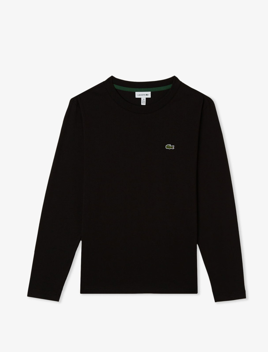 Lacoste Çocuk Uzun Kollu Bisiklet Yaka Siyah T-Shirt Lacoste Çocuk Uzun Kollu Bisiklet Yaka Siyah T-Shirt