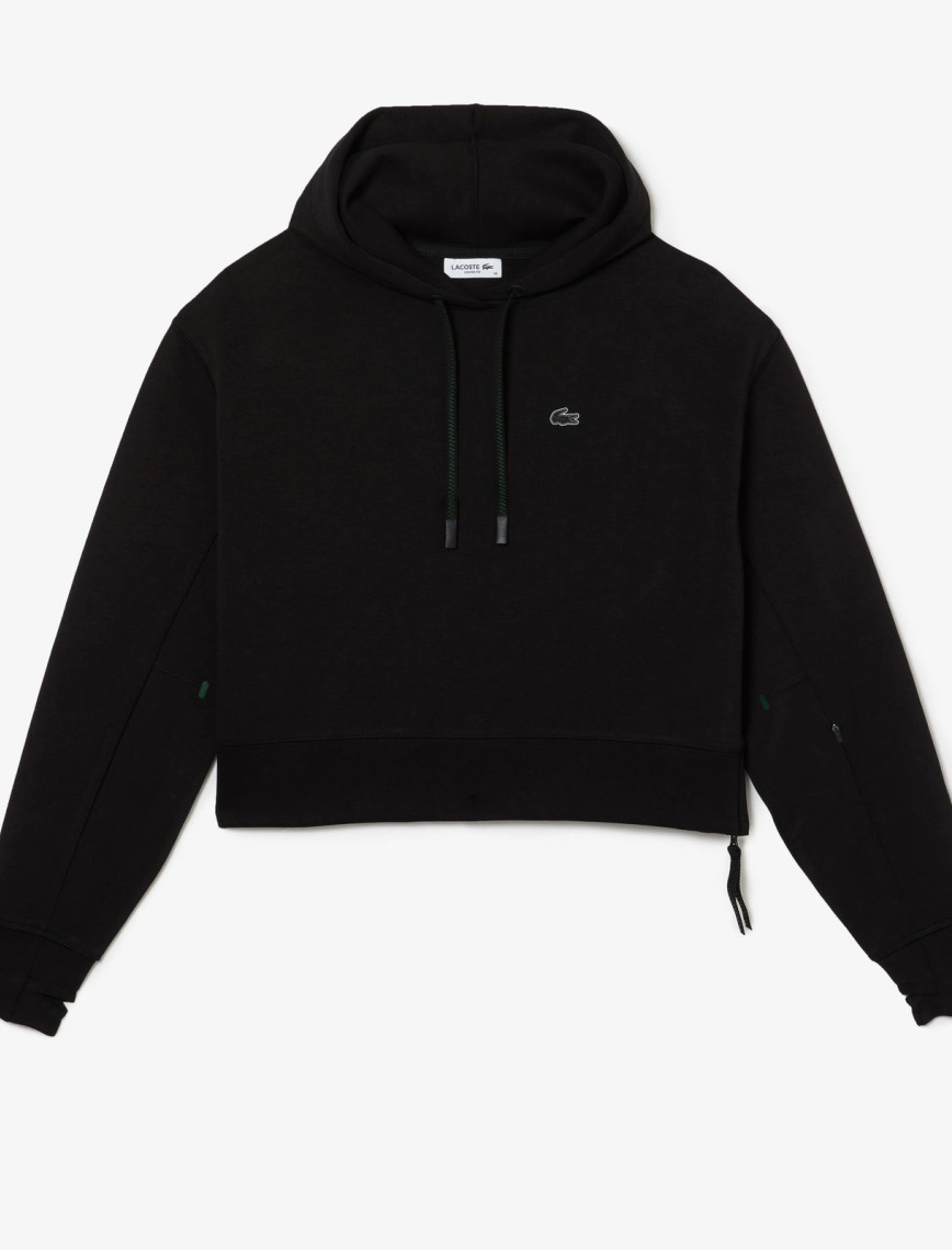 Lacoste Kadın Relaxed Fit Kapüşonlu Siyah Sweatshirt Lacoste Kadın Relaxed Fit Kapüşonlu Siyah Sweatshirt