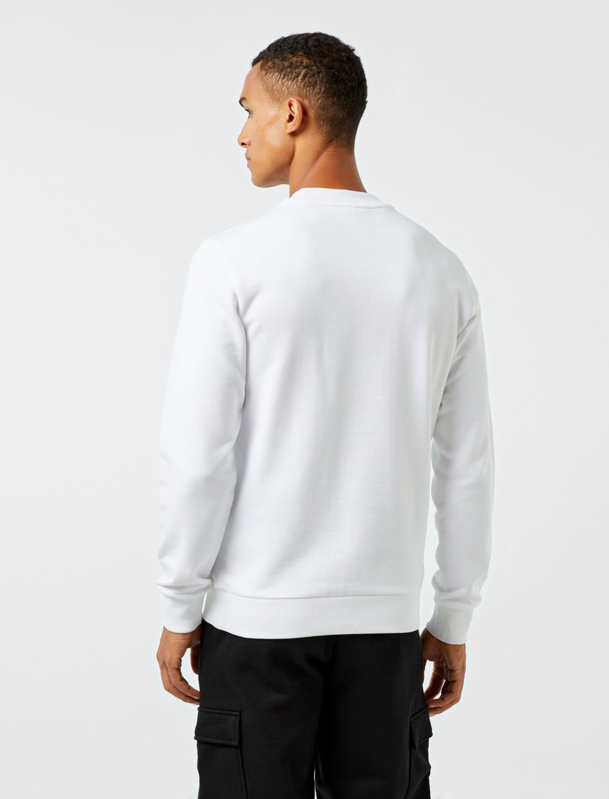 Lacoste Erkek Regular Fit Bisiklet Yaka Baskılı Beyaz Sweatshirt Lacoste Erkek Regular Fit Bisiklet Yaka Baskılı Beyaz Sweatshirt