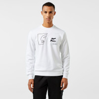 Lacoste Erkek Regular Fit Bisiklet Yaka Baskılı Beyaz Sweatshirt