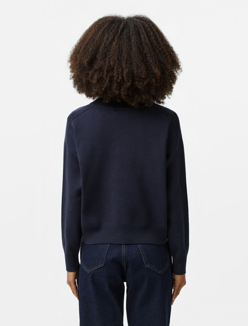 Lacoste Kadın Relaxed Fit Yarım Fermuarlı Lacivert Triko Lacoste Kadın Relaxed Fit Yarım Fermuarlı Lacivert Triko