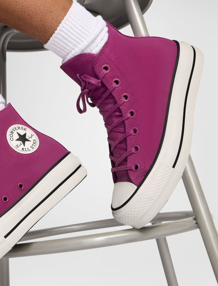 Converse Chuck Taylor All Star Lift Unisex Mor Süet Platform Sneaker Converse Chuck Taylor All Star Lift Unisex Mor Süet Platform Sneaker