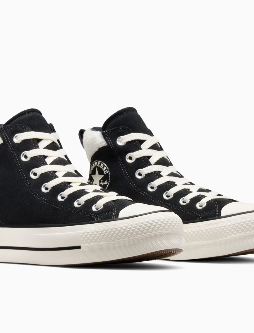 Converse Chuck Taylor All Star Puff Lift Kadın Siyah Süet Sneaker Converse Chuck Taylor All Star Puff Lift Kadın Siyah Süet Sneaker