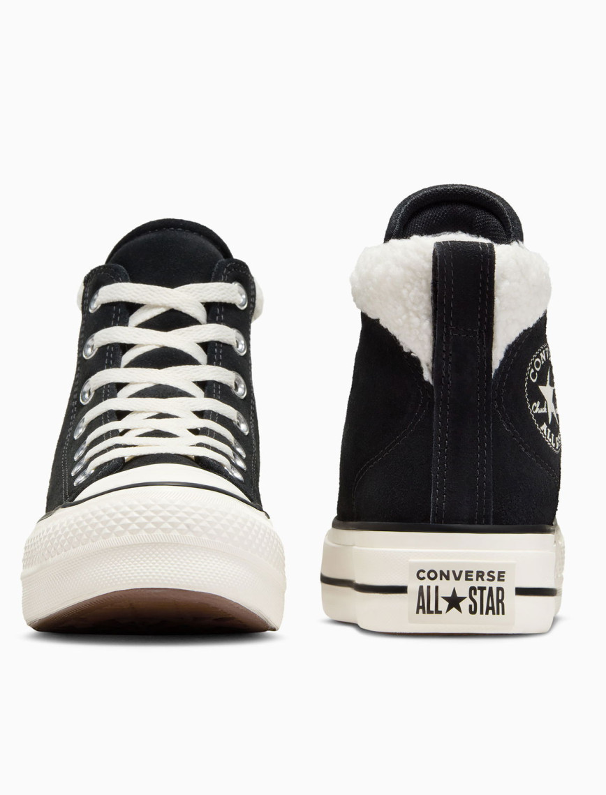 Converse Chuck Taylor All Star Puff Lift Kadın Siyah Süet Sneaker Converse Chuck Taylor All Star Puff Lift Kadın Siyah Süet Sneaker