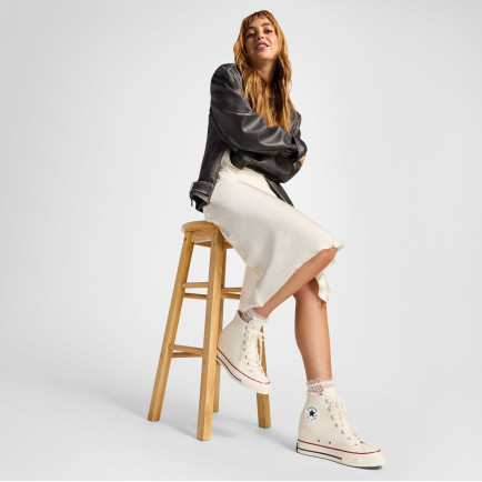 Converse Chuck 70 Wedge Unisex Krem Platform Sneaker Converse Chuck 70 Wedge Unisex Krem Platform Sneaker