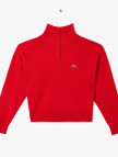 Lacoste Kadın Relaxed Fit Yarım Fermuarlı Kırmızı Triko Lacoste Kadın Relaxed Fit Yarım Fermuarlı Kırmızı Triko