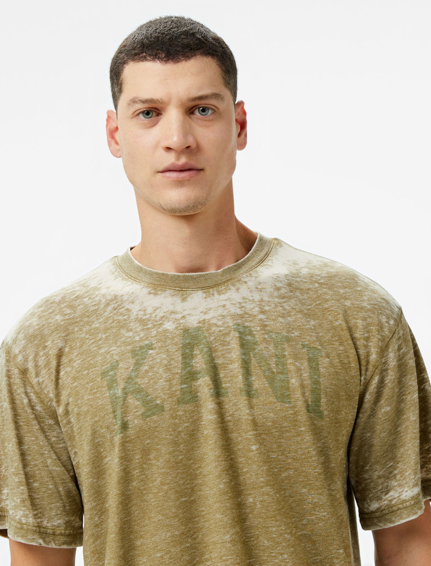 Karl Kani Serif Burnout Erkek Yeşil T-Shirt Karl Kani Serif Burnout Erkek Yeşil T-Shirt