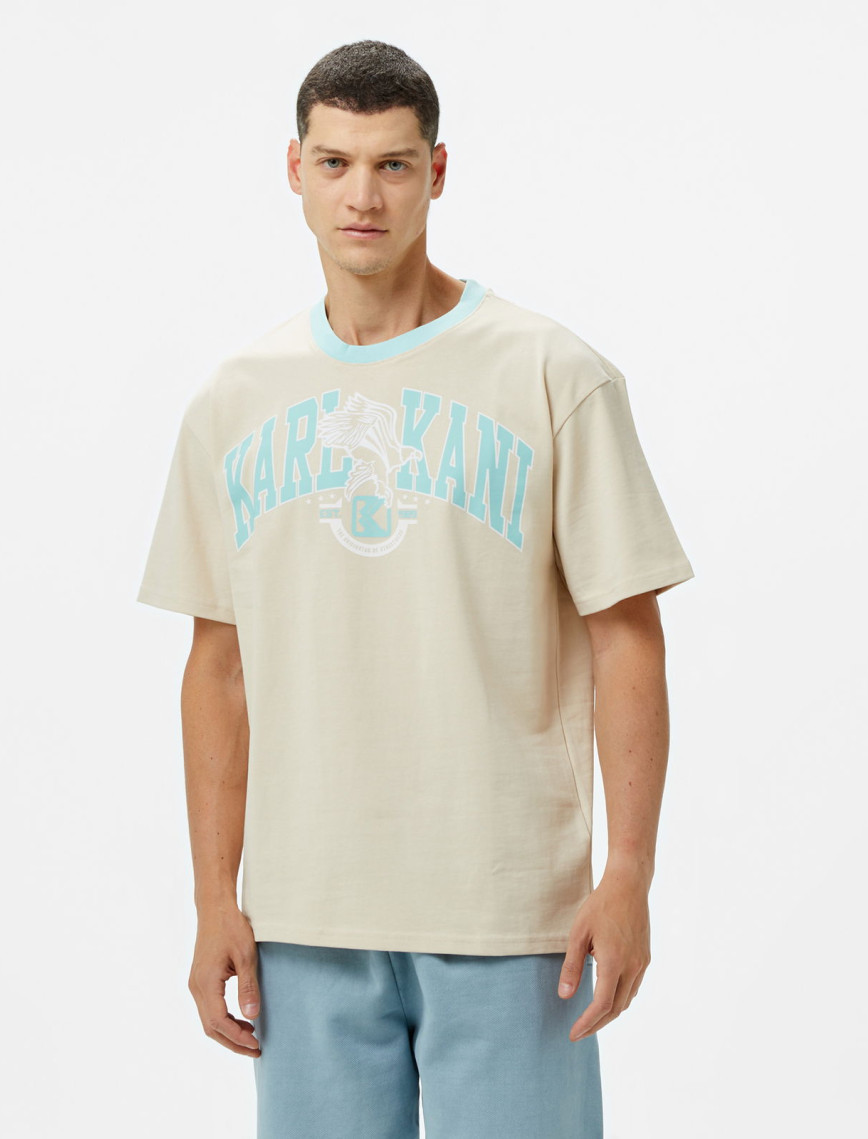 Karl Kani Og Eagle Print Erkek Krem T-Shirt Karl Kani Og Eagle Print Erkek Krem T-Shirt