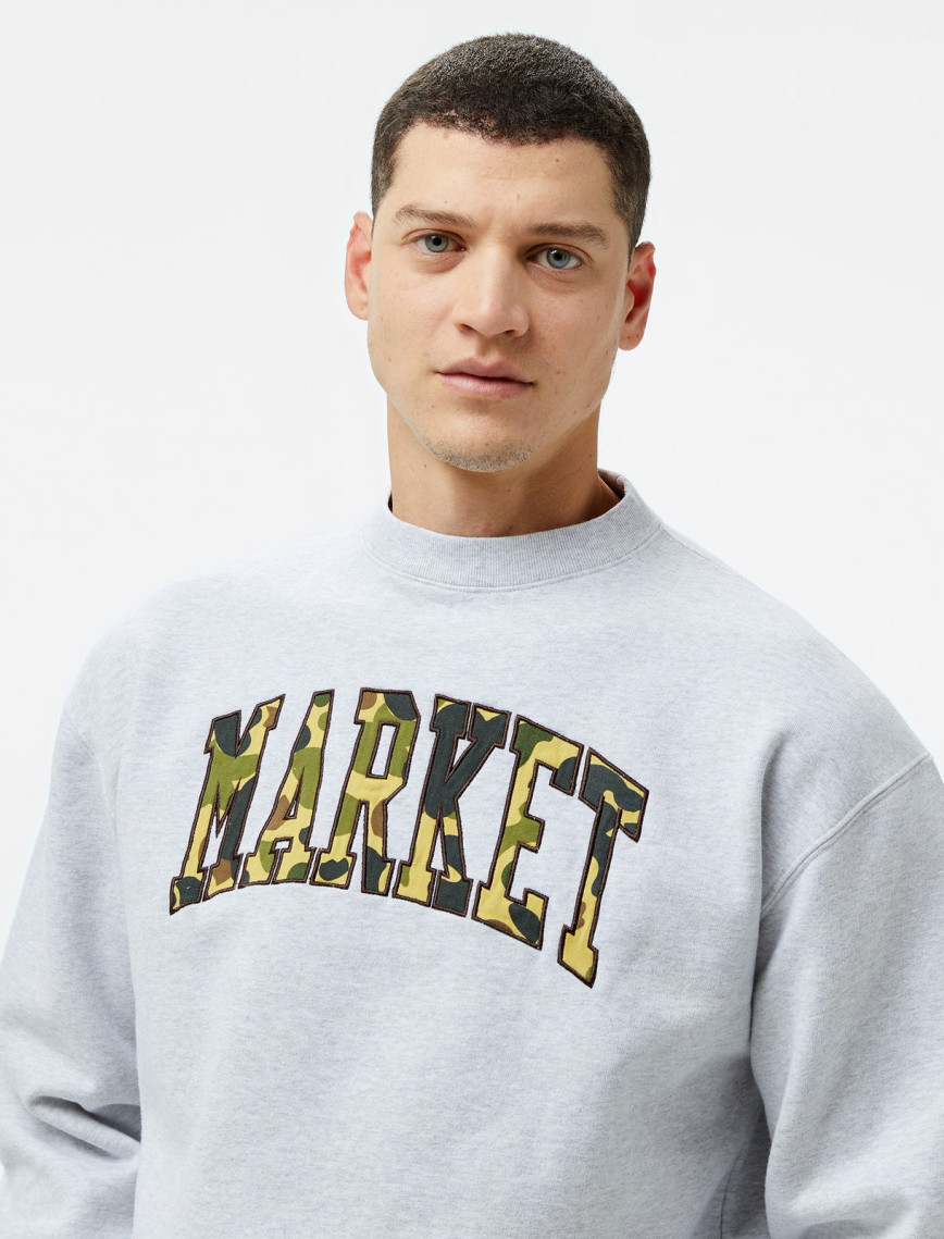Market Duck Camo Arc Crewneck Erkek Gri Sweatshirt Market Duck Camo Arc Crewneck Erkek Gri Sweatshirt