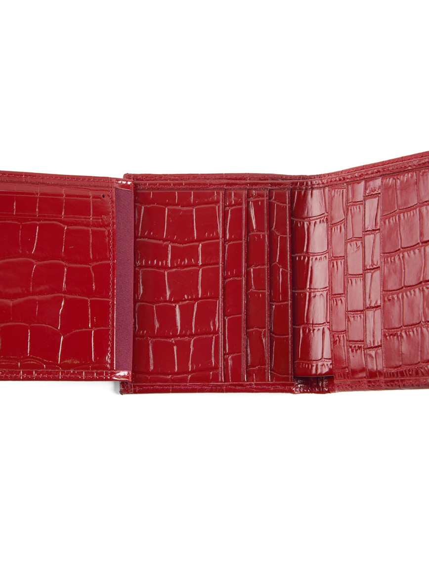 Linoa Kırmızı Kadın Kroko Baskılı Deri Cüzdan Linoa Kırmızı Kadın Kroko Baskılı Deri Cüzdan