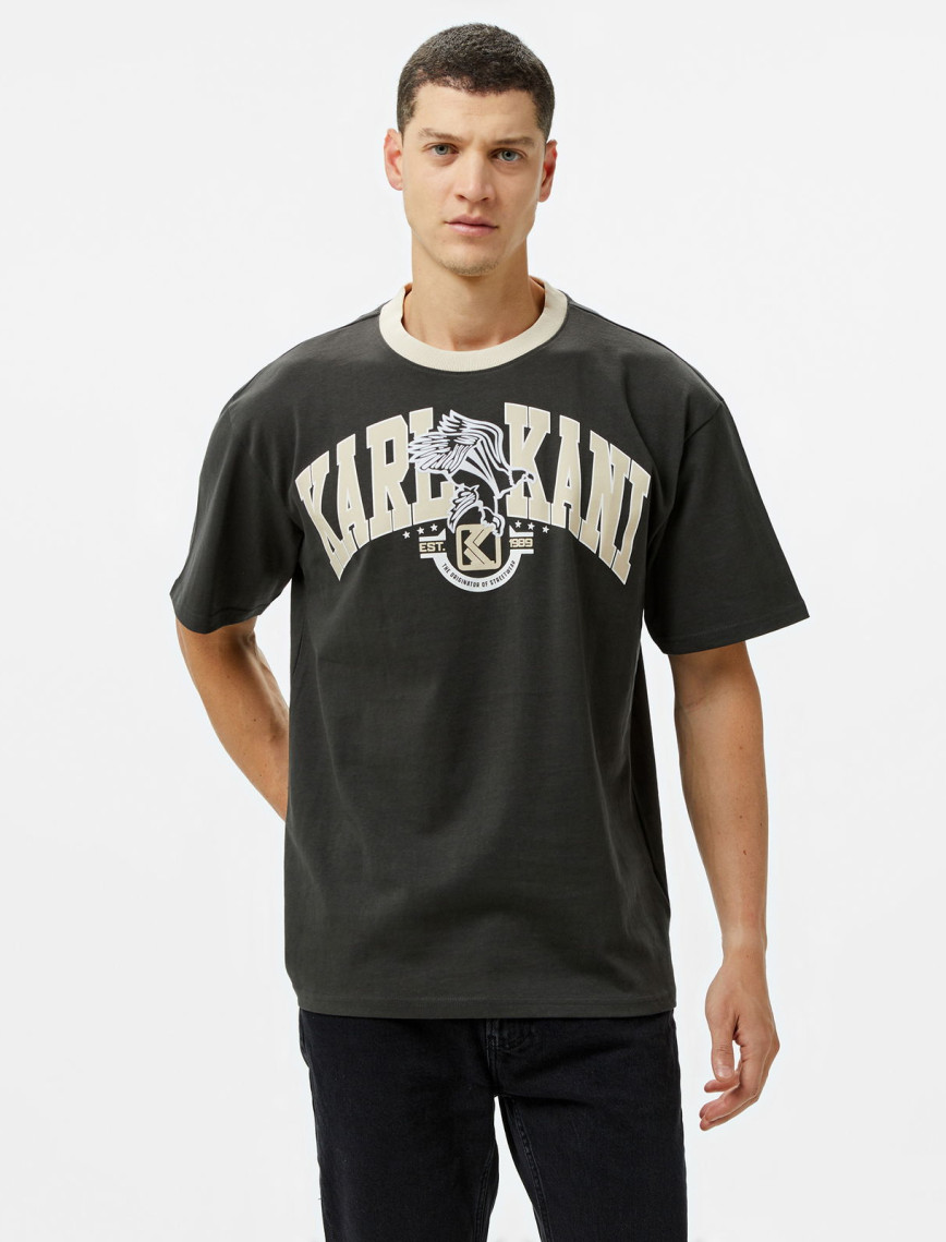 Karl Kani Og Eagle Print Erkek Krem T-Shirt Karl Kani Og Eagle Print Erkek Krem T-Shirt