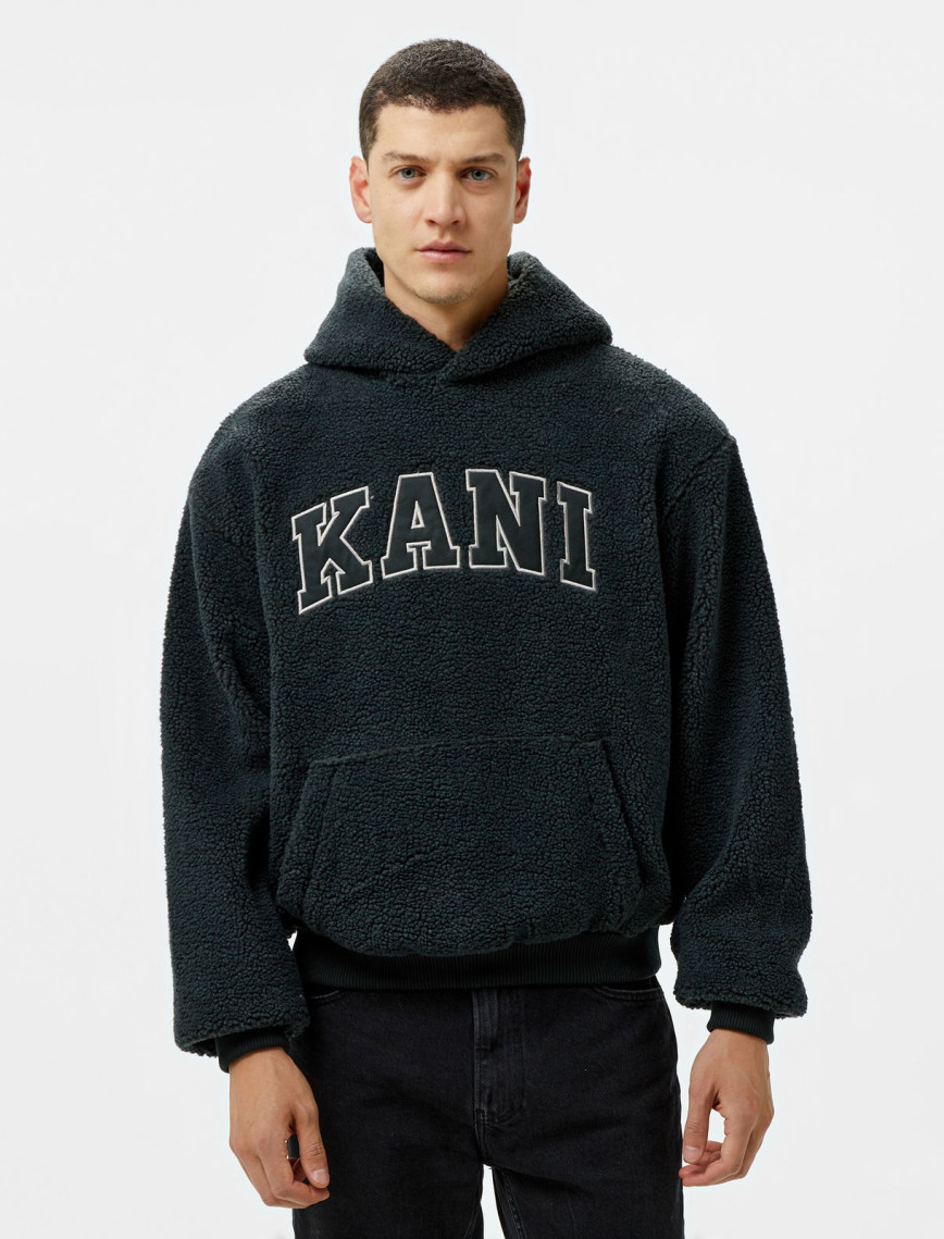 Karl Kani Serif Teddy Erkek Gri Hoodie Karl Kani Serif Teddy Erkek Gri Hoodie