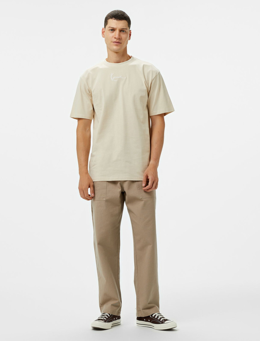 Karl Kani Small Signature Essential Erkek Krem T-Shirt