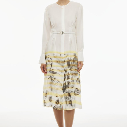 Allens Regular Fit Midi Boy Bisiklet Yaka Ekru Renk Elbise Allens Regular Fit Midi Boy Bisiklet Yaka Ekru Renk Elbise