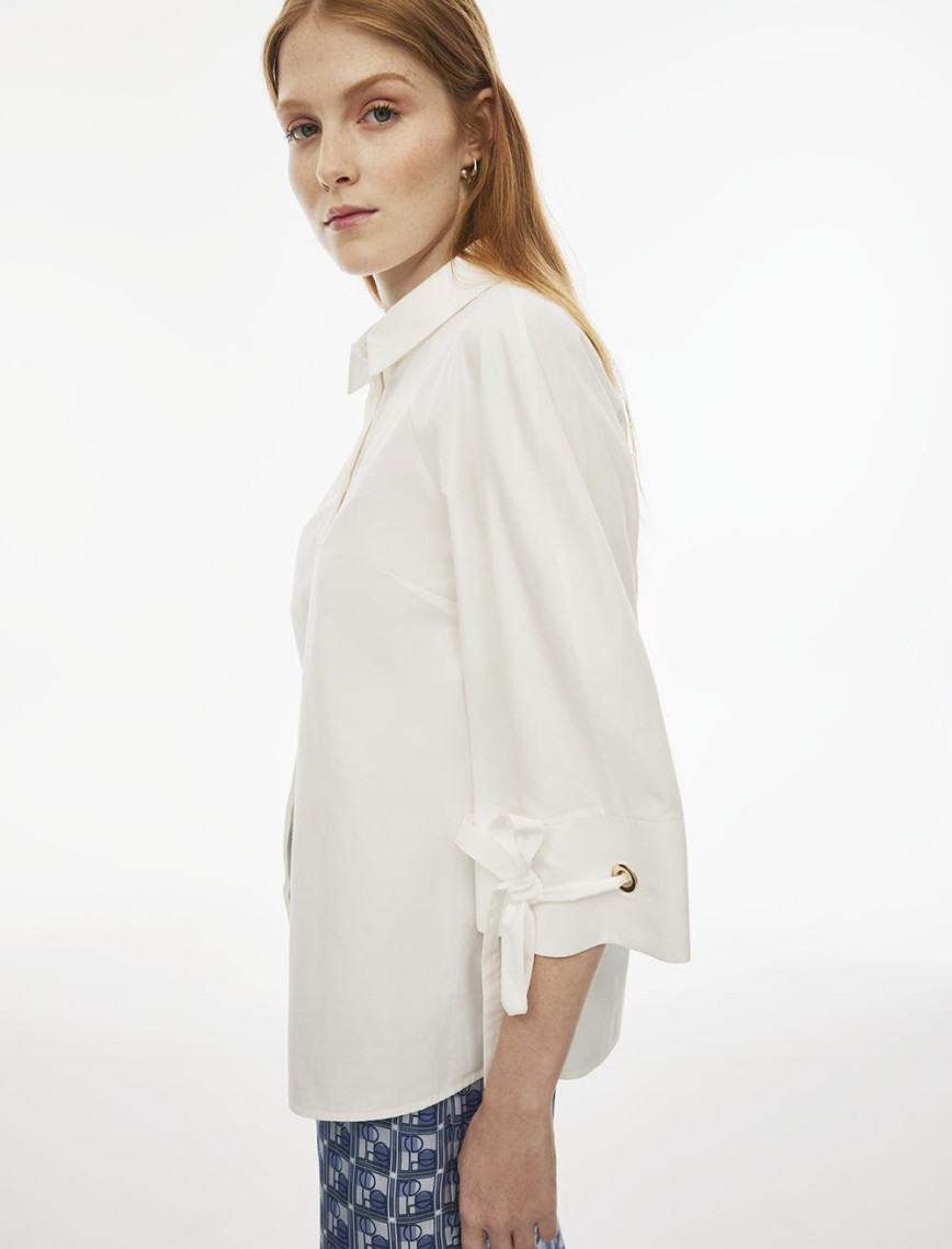 Felecias Regular Fit Reglan Kol Gömlek Yaka Ekru Renk Kadın Gömlek