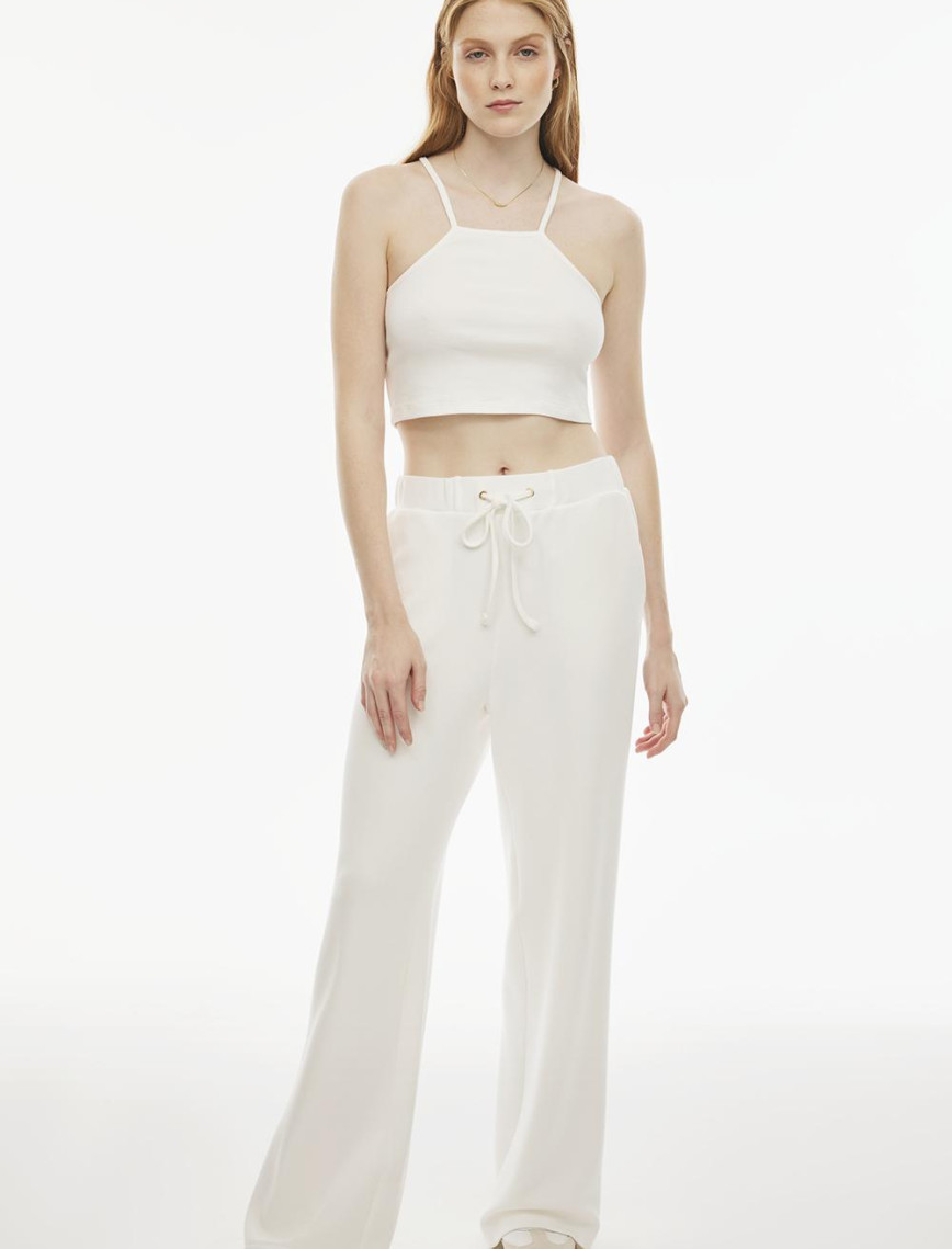 Hugh Rahat Kalıp Geniş Paça Ekru Renk Kadın Eşofman Pantolon Hugh Rahat Kalıp Geniş Paça Ekru Renk Kadın Eşofman Pantolon