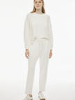 Hugh Rahat Kalıp Geniş Paça Ekru Renk Kadın Eşofman Pantolon Hugh Rahat Kalıp Geniş Paça Ekru Renk Kadın Eşofman Pantolon