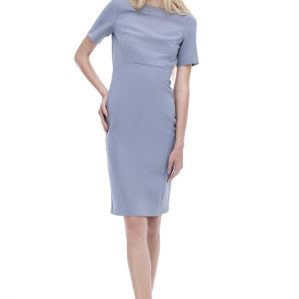 Morningstar Regular Fit Midi Boy Sıfır Kol Kayık Yaka Gri Elbise Morningstar Regular Fit Midi Boy Sıfır Kol Kayık Yaka Gri Elbise