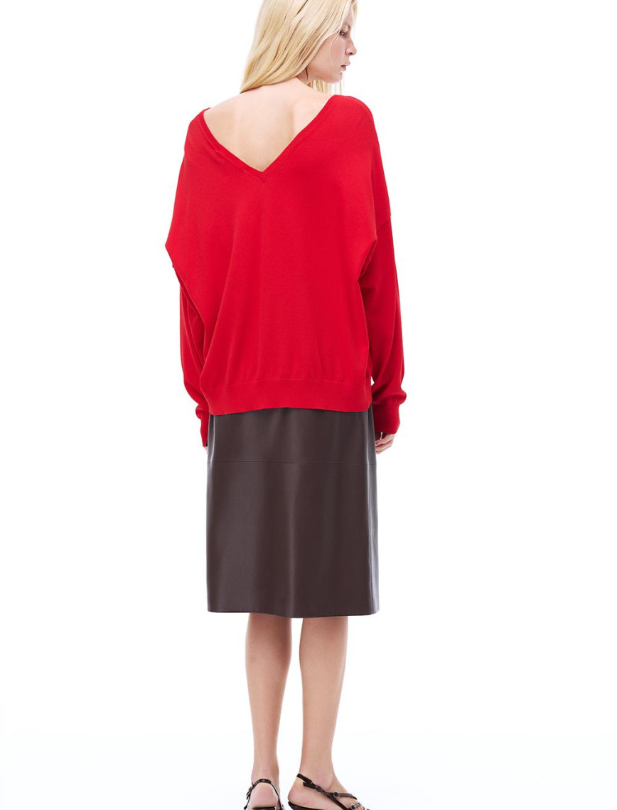 Dark Regular Fit Diz Altı Kahverengi Renk Etek