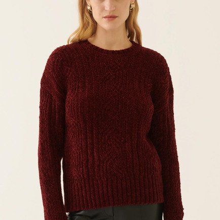 İllas Bordo Renk Kadın Triko Bluz İllas Bordo Renk Kadın Triko Bluz