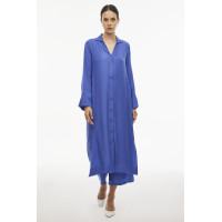 Caels Regular Fit Uzun Boy Takma Kol Gömlek Yaka Mor Renk Tunik Caels Regular Fit Uzun Boy Takma Kol Gömlek Yaka Mor Renk Tunik