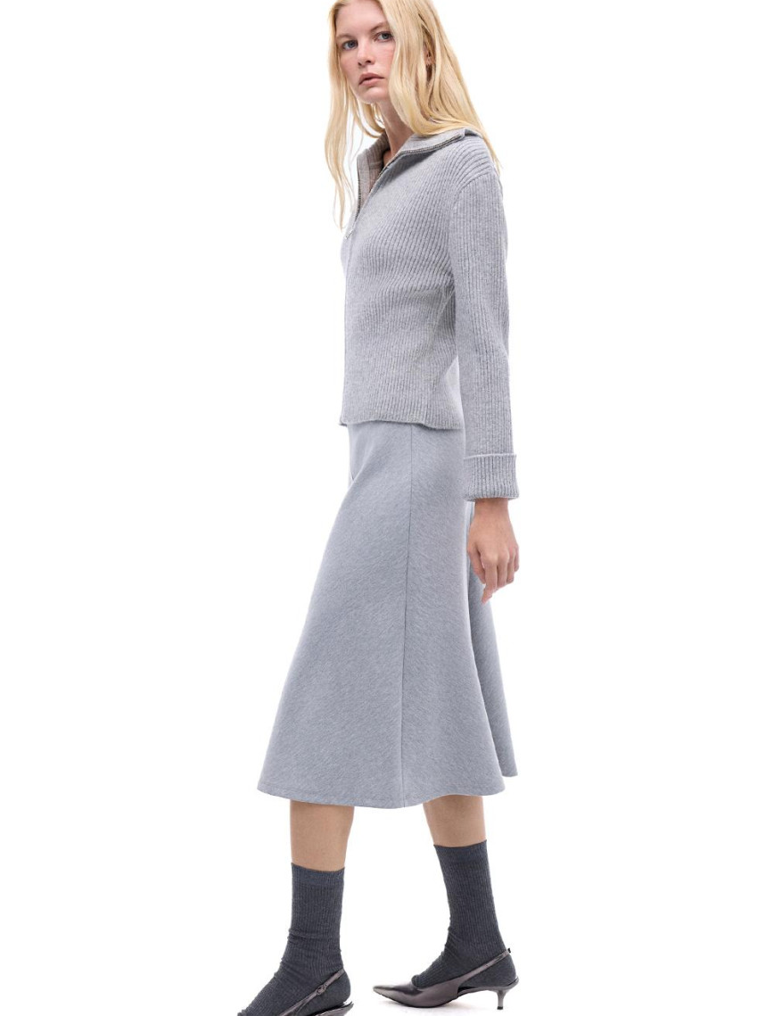 Triko Rahat Kalıp Standart Boy Takma Kol Gömlek Yaka Gri Hırka Triko Rahat Kalıp Standart Boy Takma Kol Gömlek Yaka Gri Hırka