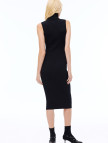 Triko Slim Fit Diz Altı Kolsuz Balıkçı Yaka Siyah Elbise Triko Slim Fit Diz Altı Kolsuz Balıkçı Yaka Siyah Elbise