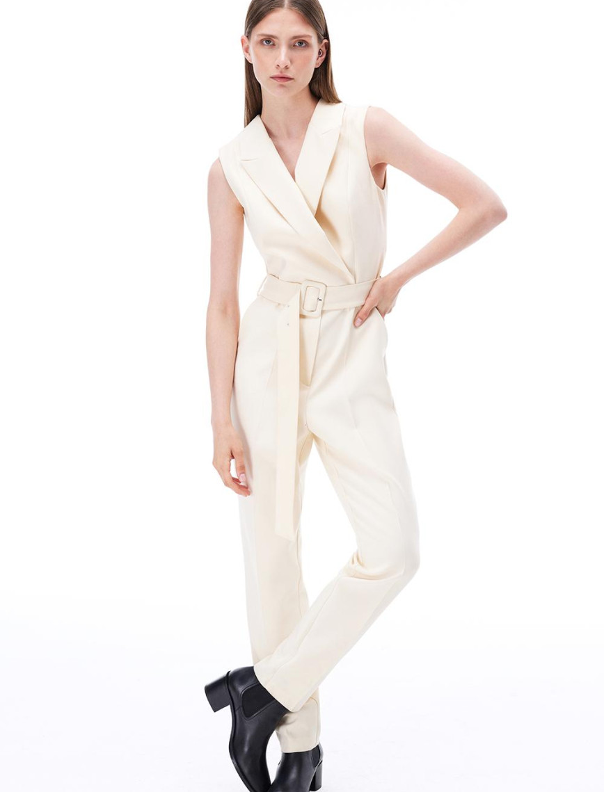 Morningstar Regular Fit Uzun Boy Sıfır Kol Erkek Yaka Acık bej Tulum Morningstar Regular Fit Uzun Boy Sıfır Kol Erkek Yaka Acık bej Tulum