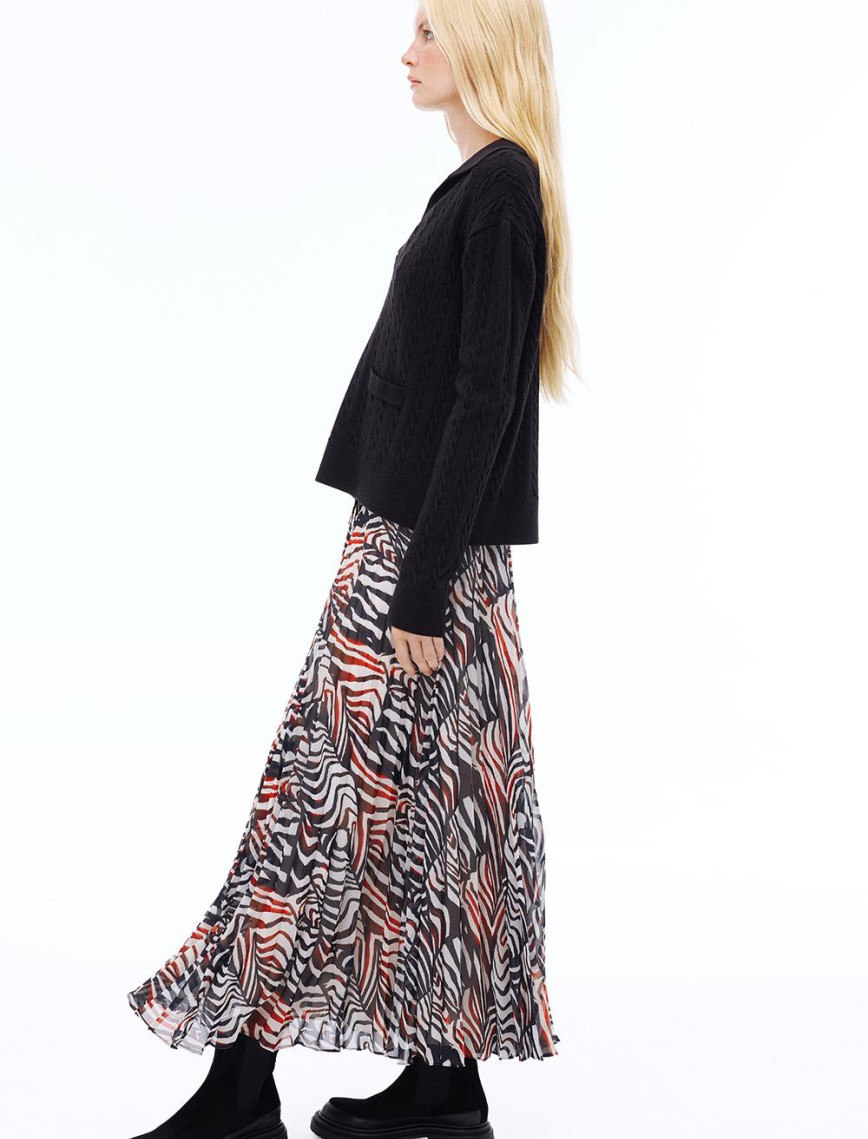 Deannas Rahat Kalıp Zebra Desen Midi Boy Çok Renkli Etek Deannas Rahat Kalıp Zebra Desen Midi Boy Çok Renkli Etek