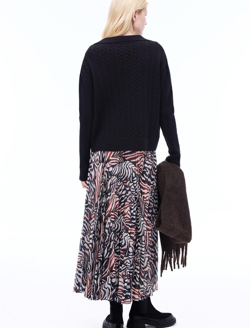 Deannas Rahat Kalıp Zebra Desen Midi Boy Çok Renkli Etek Deannas Rahat Kalıp Zebra Desen Midi Boy Çok Renkli Etek