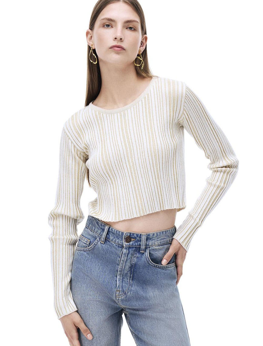 Triko Rahat Kalıp Kısa Boy Takma Kol Bisiklet Yaka Sıyah gumus Bluz Triko Rahat Kalıp Kısa Boy Takma Kol Bisiklet Yaka Sıyah gumus Bluz