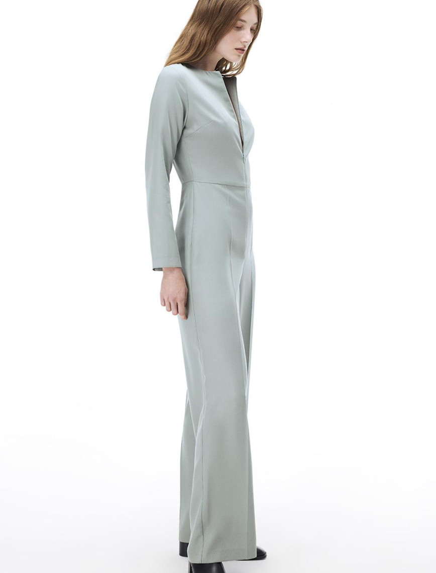 Morla Regular Fit Uzun Boy Takma Kol Yuvarlak Yaka Mint Tulum Morla Regular Fit Uzun Boy Takma Kol Yuvarlak Yaka Mint Tulum