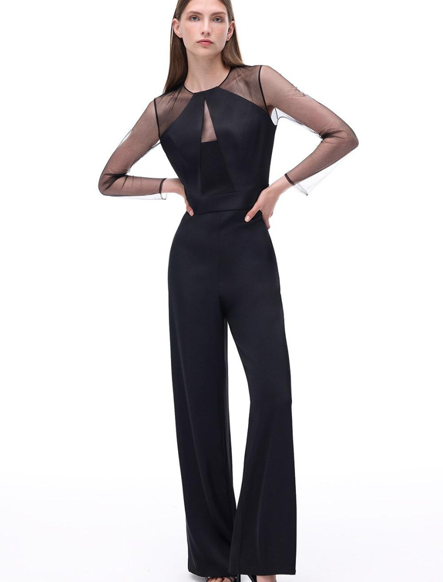 Arians Regular Fit Standart Boy Takma Kol Bisiklet Yaka Siyah Tulum Arians Regular Fit Standart Boy Takma Kol Bisiklet Yaka Siyah Tulum