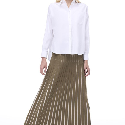 Triko Rahat Kalıp Bilek Boy Hakı Etek Triko Rahat Kalıp Bilek Boy Hakı Etek