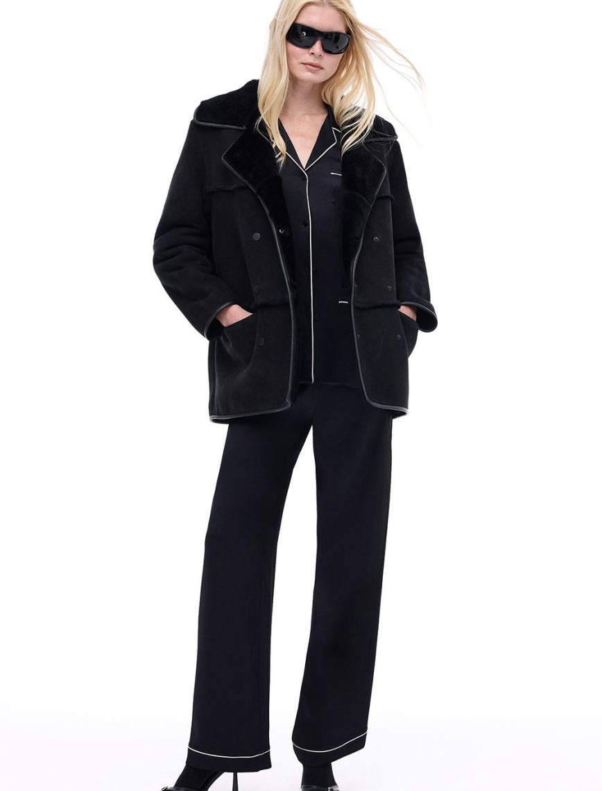 Avilas Rahat Kalıp Standart Boy Takma Kol Ceket Yaka Siyah Kurk Avilas Rahat Kalıp Standart Boy Takma Kol Ceket Yaka Siyah Kurk