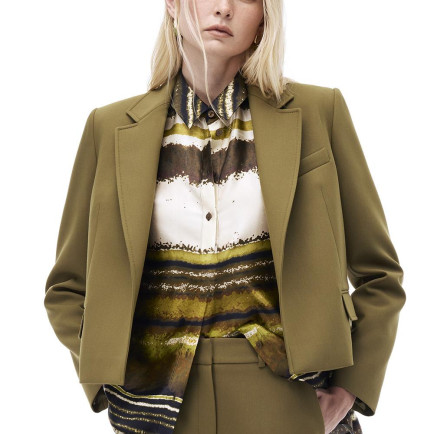 Retro Regular Fit Geometrik Desenli Standart Boy Takma Kol Gömlek Yaka Çok Renkli Kadın Gömlek Retro Regular Fit Geometrik Desenli Standart Boy Takma Kol Gömlek Yaka Çok Renkli Kadın Gömlek