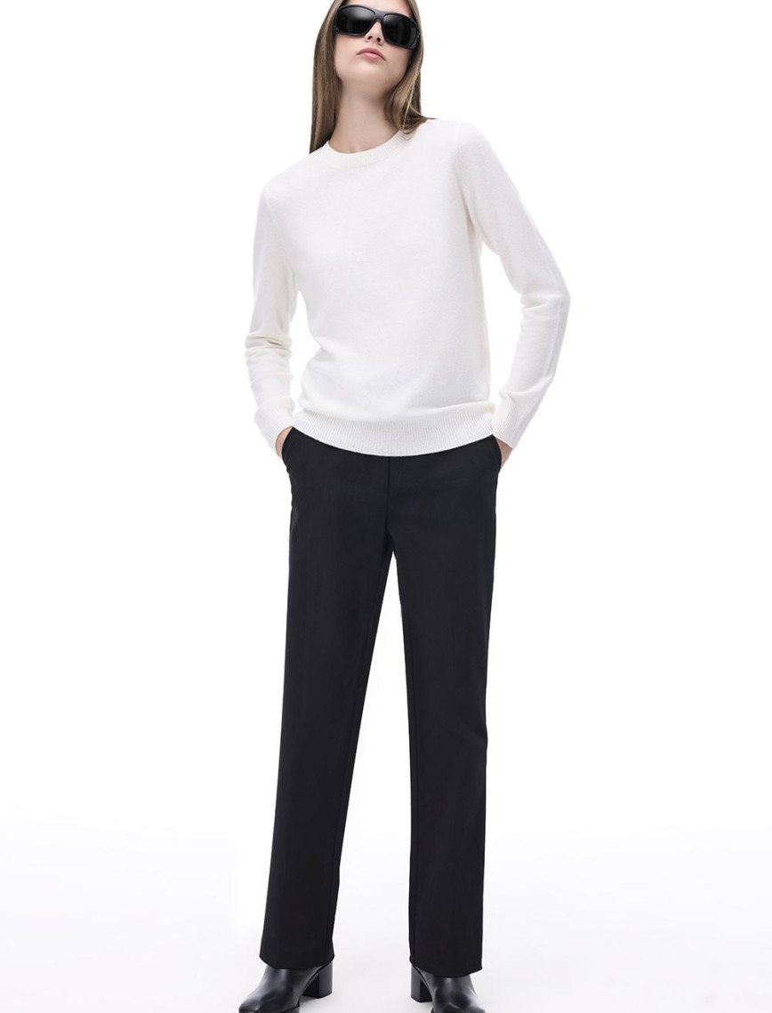 Triko Rahat Kalıp Standart Boy Takma Kol Bisiklet Yaka Ekru Kazak Triko Rahat Kalıp Standart Boy Takma Kol Bisiklet Yaka Ekru Kazak