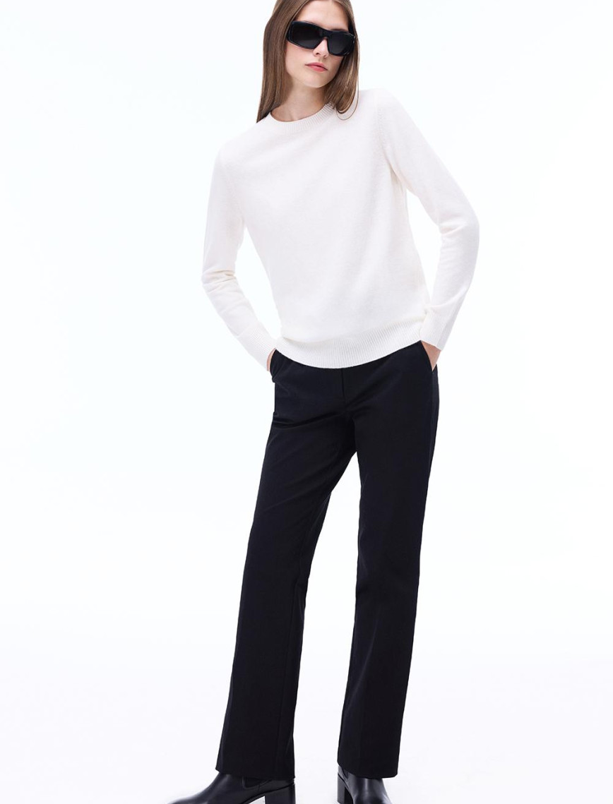 Triko Rahat Kalıp Standart Boy Takma Kol Bisiklet Yaka Ekru Kazak Triko Rahat Kalıp Standart Boy Takma Kol Bisiklet Yaka Ekru Kazak