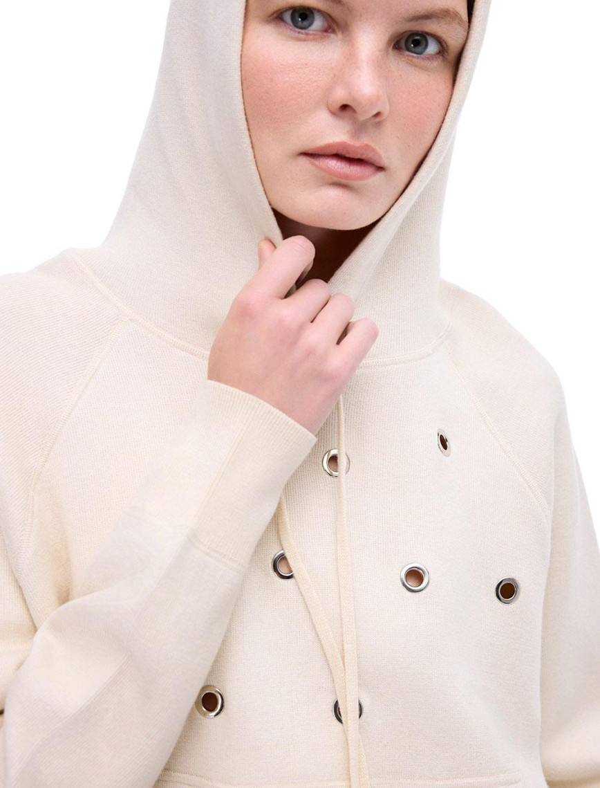 Triko Regular Fit Standart Boy Reglan Kol Kapüşonlu Bej Kazak Triko Regular Fit Standart Boy Reglan Kol Kapüşonlu Bej Kazak